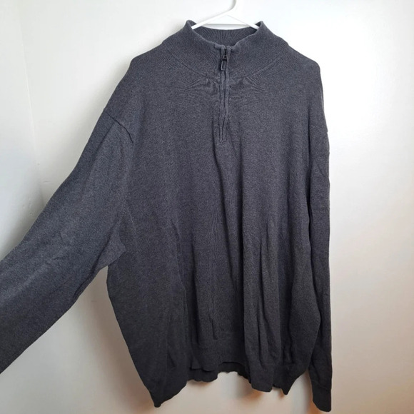 Jos. A. Bank Travelers Collection Dark Grey 1/4 Zip 100% Pima Cotton Sweater 3X - Picture 1 of 6